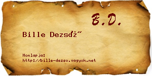Bille Dezső névjegykártya